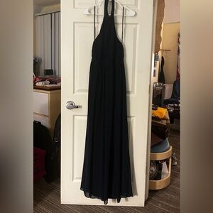 Bill Levkoff Elegant Navy Backless Dress Style 5858Boat